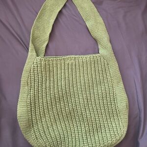 Green Knit Shoulder Bag